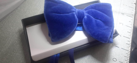 self-tie dark blue VELVET or crochet bow ties